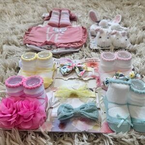 Adorable Multicolor Baby Socks and Accessories Set